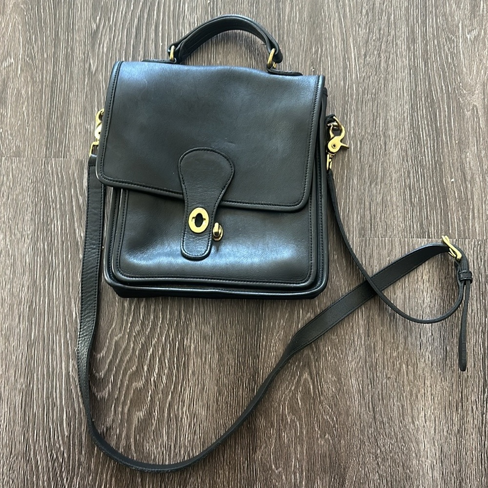Coach Black Leather Crossbody Bag Vintage